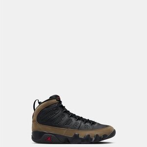 Air Jordan 9 Retro Sneakers | Black and Olive Green | Size 10.5
